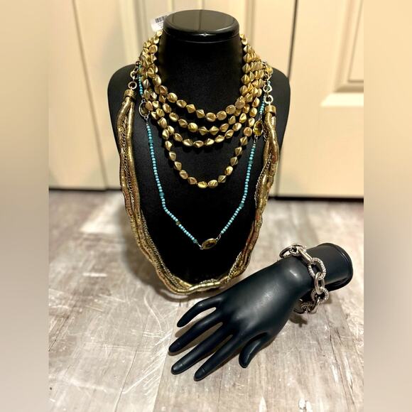 Chico’s jewelry bundle, statement necklaces, link bracelet - Picture 1 of 16